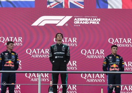 formula-1:-russell-supera-verstappen-por-0.1s-e-vence-gp-do-azerbaijao